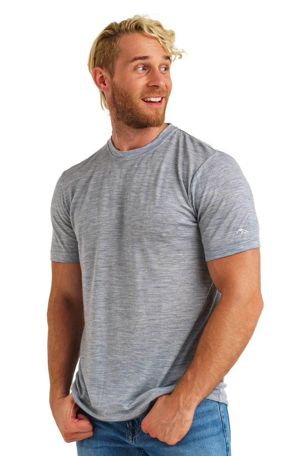 Herren Merino T-Shirt 165 Grau meliert