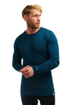 Merino Langarmshirt 250 für Herren, Deep Teal