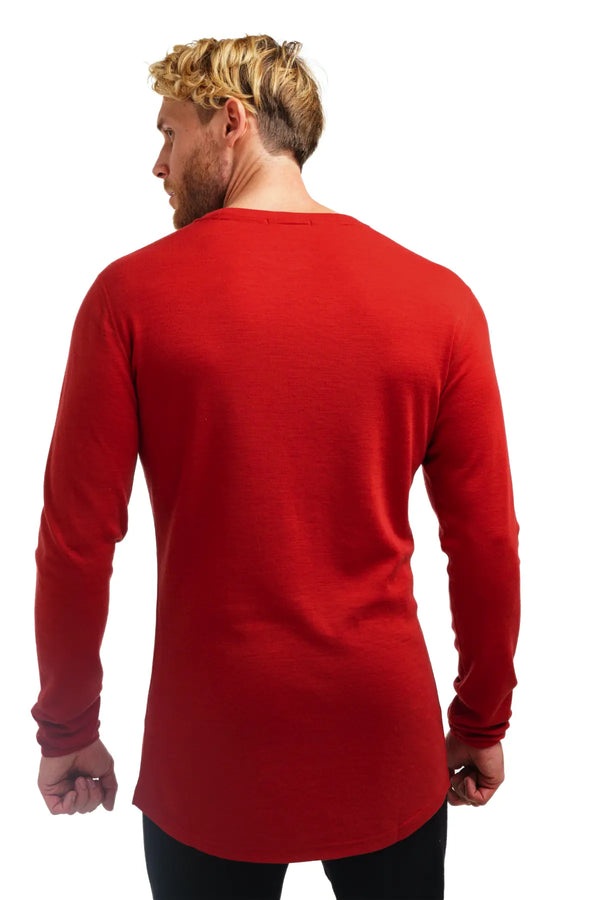 Herren Merino Langarmshirt 250 Kirschrot