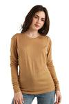 Merino Langarmshirt 165 Camel für Damen