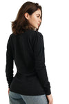 Merino Langarmshirt 165 Heathered Black für Damen