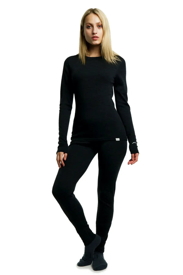 Damen Merino Thermo Set 165 Heathered Black