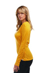 Damen Merino Langarmshirt 250 Mango Tango