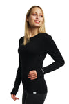 Merino Langarmshirt 250 für Damen Schwarz