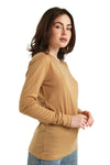 Merino Langarmshirt 165 Camel für Damen