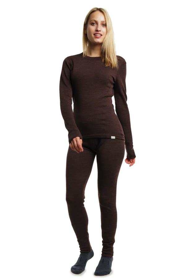Damen Merino Thermo Set 250 Schokolade