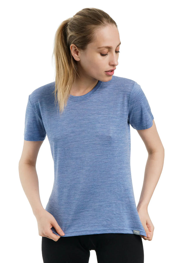 Damen Merino T-Shirt 165 Dunkelblau | Rundhals
