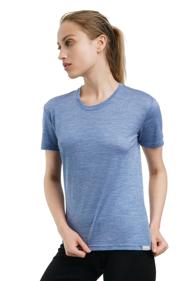Damen Merino T-Shirt 165 Dunkelblau | Rundhals