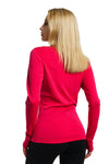 Damen Merino Langarmshirt 250 Magenta