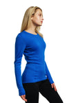Merino Langarmshirt 250 für Damen Kobaltblau