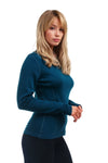 Merino Langarmshirt 250 für Damen, Deep Teal 