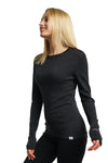 Merino Langarmshirt 250 für Damen Anthrazit