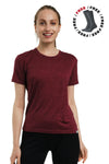 Damen Merino T-Shirt 165 Burgund | Rundhalsausschnitt (+Socken)