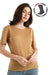Damen Merino T-Shirt 165 Camel | Rundhalsausschnitt (+Socken)