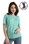 Damen Merino T-Shirt 165 Mermaid Green | Rundhalsausschnitt (+Socken)