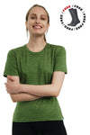 Damen Merino T-Shirt 165 Grün Oliv | Rundhalsausschnitt (+Socken)