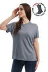 Damen Merino T-Shirt 165 Grau | V-Ausschnitt (+Socken)
