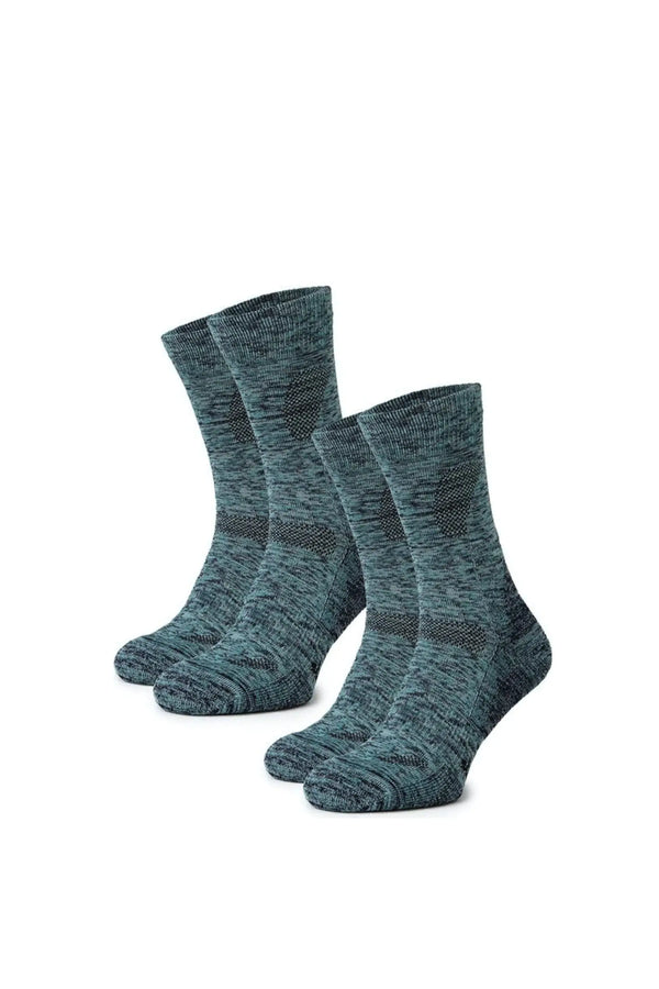 Wandersocken aus Merinowolle - (2er-Pack) Heathered Navy