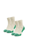 Wandersocken aus Merinowolle - (2er-Pack) St. Patrick Green