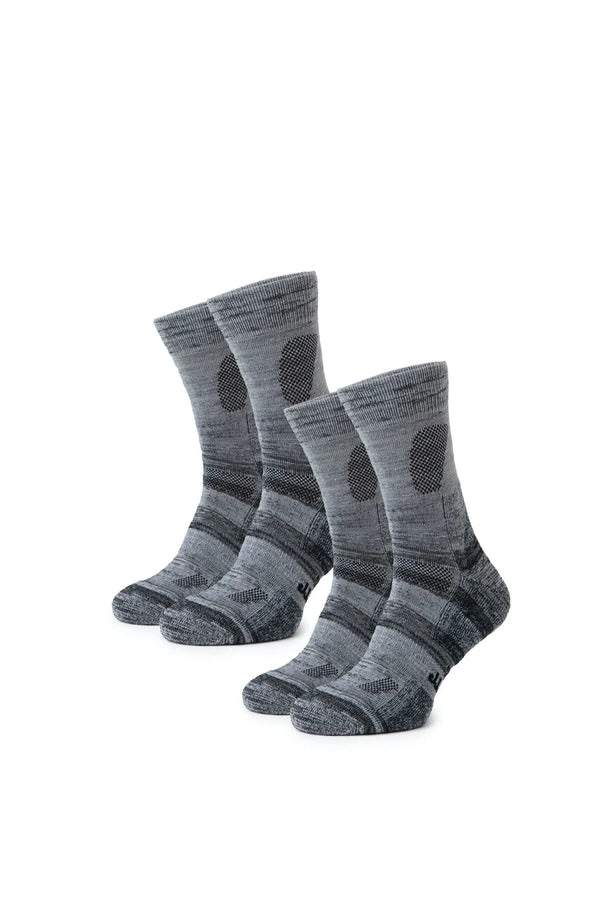 Wandersocken aus Merinowolle - (2er-Pack) Heather Shadow