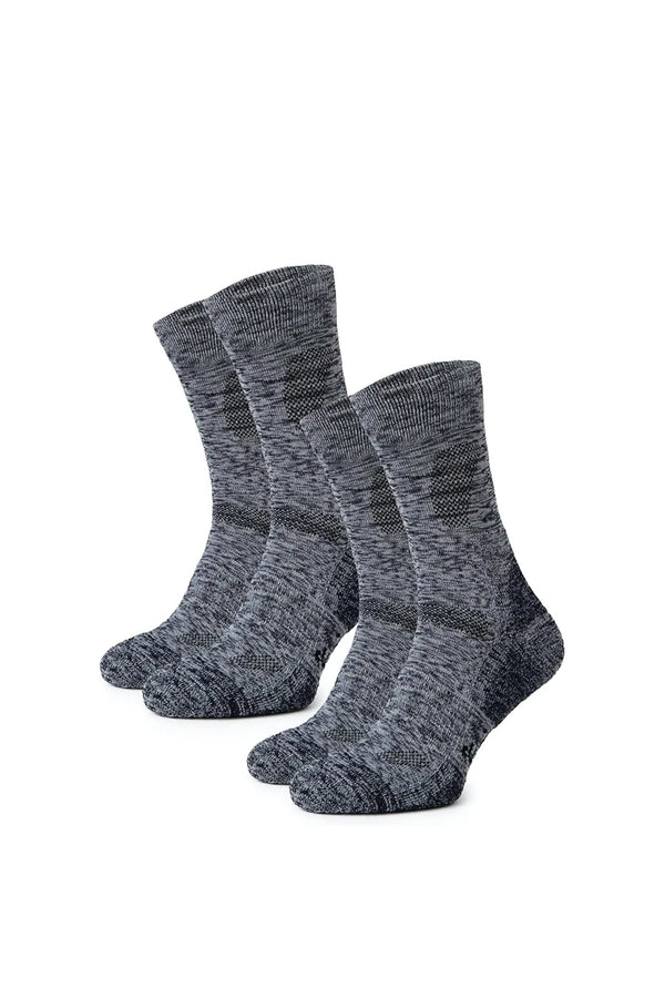 Wandersocken aus Merinowolle - (2er-Pack) Marinegrau