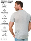 Henley-T-Shirt aus Merinowolle für Herren 170 Heathered Grey