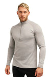 Merino Half Zip Langarmshirt 320 für Herren Heather Gray