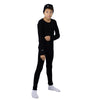 Set Merino per Bambini Nero + Berretto Nero