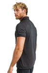 Herren Merino Polo 165 Melange Schwarz