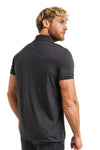 Herren Merino Polo 165 Melange Schwarz