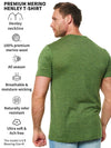 Henley-T-Shirt aus Merinowolle für Herren 170 Olivgrün