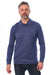 Men's Merino Wool Long Sleeve Polo Windsor Blue