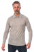 Men's Merino Wool Long Sleeve Polo Melange Grey