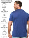 Henley-T-Shirt aus Merinowolle für Herren 170 Windsor Blue