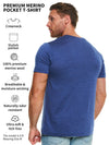 Men's Merino Wool Windsor Blue Pocket T-Shirt