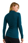 Merino Half Zip Langarmshirt 250 für Damen, Deep Teal