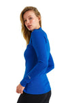 Merino Half Zip Langarmshirt 250 für Damen Kobaltblau