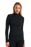 Merino Half Zip Langarmshirt 250 für Damen Anthrazit