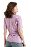 Damen Merino T-Shirt 165 Lilac Heather | Rundhalsausschnitt (+Socken)