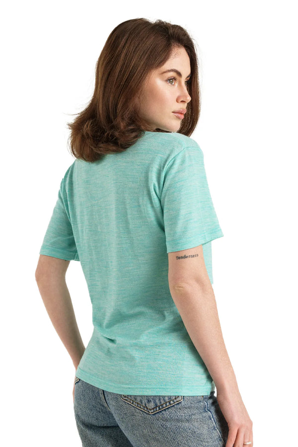 Damen Merino T-Shirt 165 Mermaid Green | Rundhalsausschnitt (+Socken)