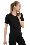 Damen Merino T-Shirt 165 Schwarz | Rundhalsausschnitt (+Socken)