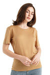 Merino T-Shirt 165 Tan für Damen | Rundhals
