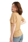 Damen Merino T-Shirt 165 Camel | Rundhalsausschnitt (+Socken)