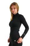 Merino Half Zip Langarmshirt 320 für Damen Anthrazit