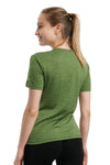 Damen Merino T-Shirt 165 Olivgrün | Rundhals