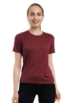 Damen Merino T-Shirt 165 Burgunderrot | Rundhals