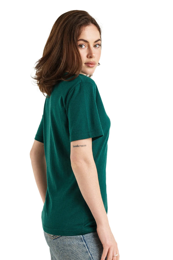 Damen Merino T-Shirt 165 Waldgrün | Rundhalsausschnitt (+Socken)