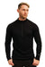 Merino Half Zip Langarmshirt 250 für Herren, Schwarz