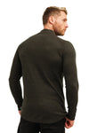 Merino Half Zip Langarmshirt 320 für Herren, Armeegrün