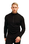 Men's Merino Half Zip Long Sleeve 320 Black